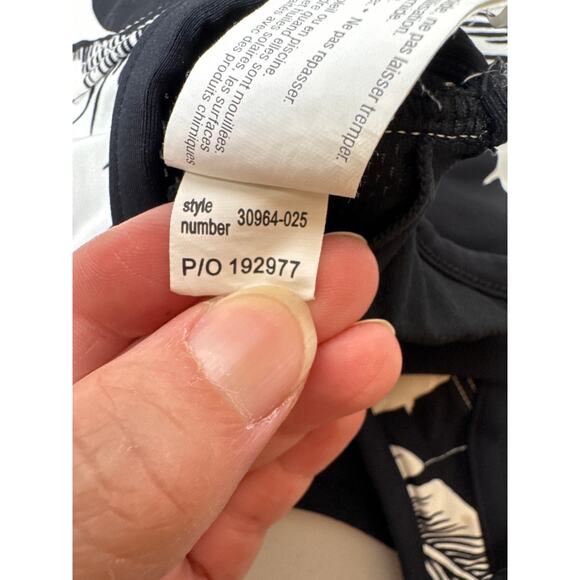 Seafolly Palm Beach Black & White High Neck Racerback Sheer Panels Swim Top S - Picture 9 of 10